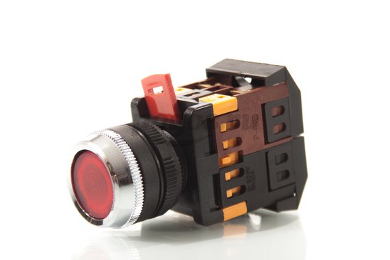 Кнопка ABLFS-22, 22, красный неон, 230В, 1з+1р TDM