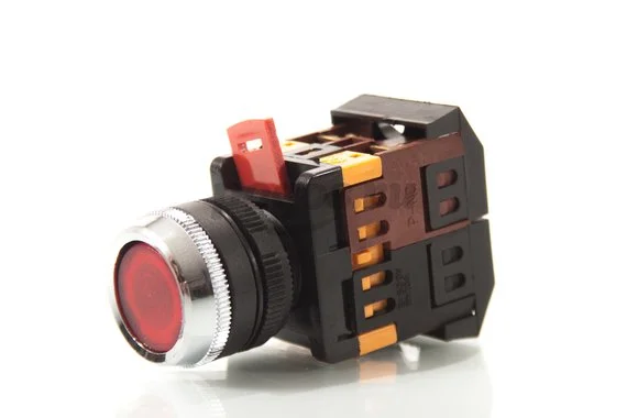 Кнопка ABLFS-22, 22, красный неон, 230В, 1з+1р TDM