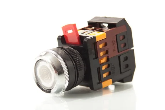 Кнопка ABLFS-22, 22, прозрачный неон, 230В, 1з+1р TDM