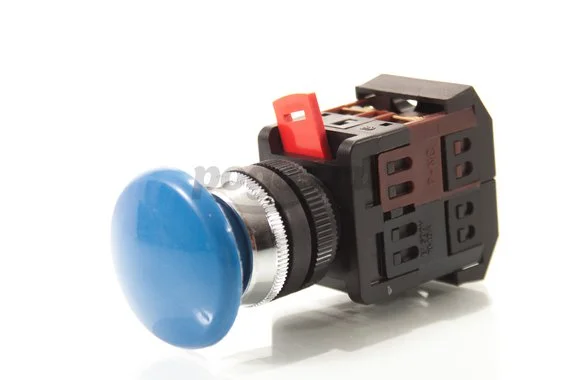 Кнопка AEA-22, 22, "Грибок" синий, 230В, 1з+1р, TDM