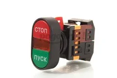 Кнопка APBB-22N, 22, неон,230В, 1з+1р, "Пуск-Стоп" TDM