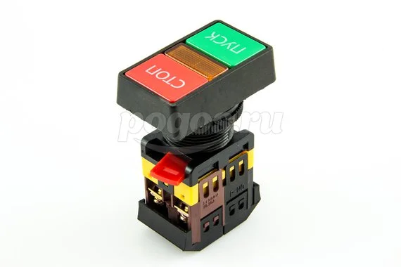 Кнопка PPBB-30N, 30, неон, 230В,1з+1р, "Пуск-Стоп" TDM