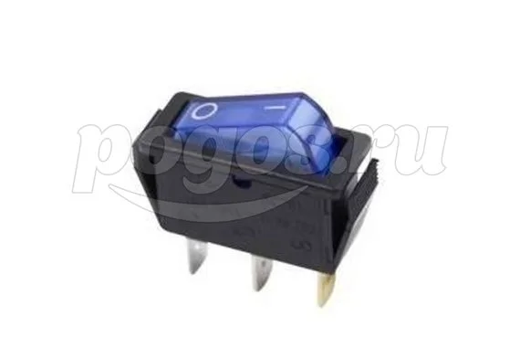 Выключатель клавишный 250V 15А (3с) ON-OFF синий с подсветкой (RWB-404, SC-791, IRS-101-1C) УЦЕНКА