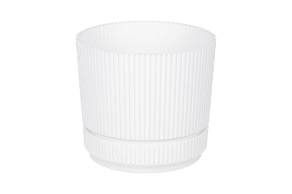 Кашпо 0,6л стрип белый IDEA