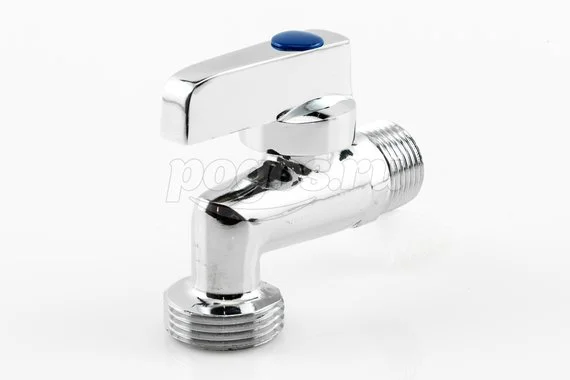Кран угловой для стирал.машин. M1/2" - M3/4" хром RR