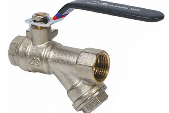 Кран шаровой F - F 1/2" рычаг с фильтром STI