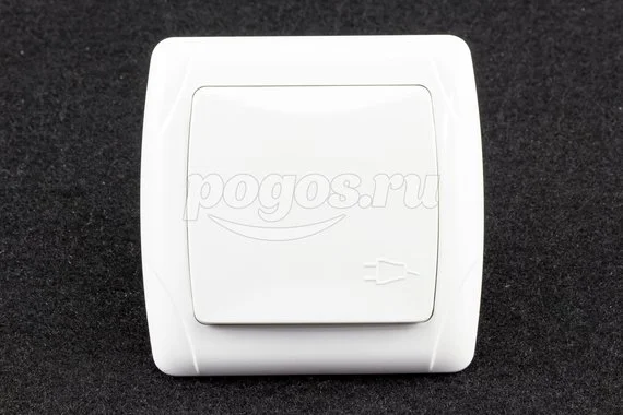 Розетка 1ая с/з 16А 250В с крышкой белый Онега TDM