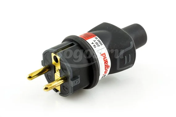 Вилка прямая 2P+PE 16А 250В каучук LEGRAND