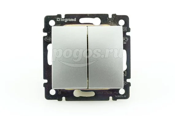 Выключатель 2кл 10А серебро Valena LEGRAND