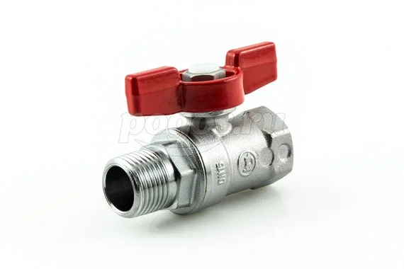 Кран шаровой F - M  1/2" бабочка ст/п хром R254D  GIACOMINI