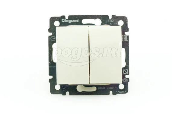 Выключатель 2кл 10А слоновая кость Valena LEGRAND