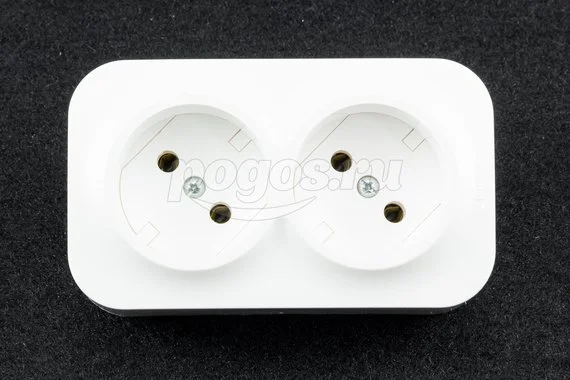 Розетка 2ая б/з 16А 230В белый Quteo LEGRAND