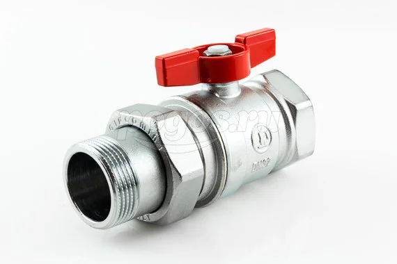 Кран шаровой Американка F - M 1"1/4" бабочка ст/п хром R259D GIACOMINI
