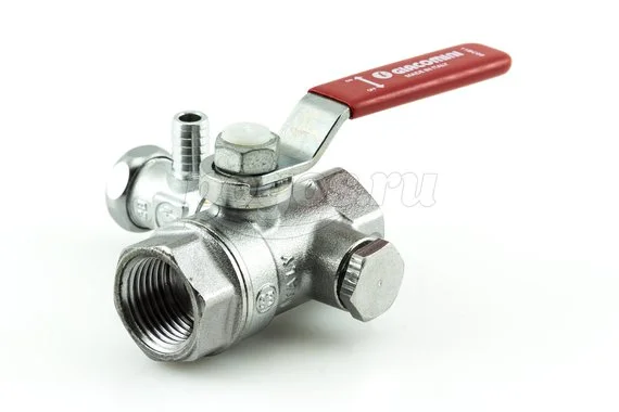 Кран шаровой F - F 1/2" рычаг ст/п хром со сливом R250DS GIACOMINI
