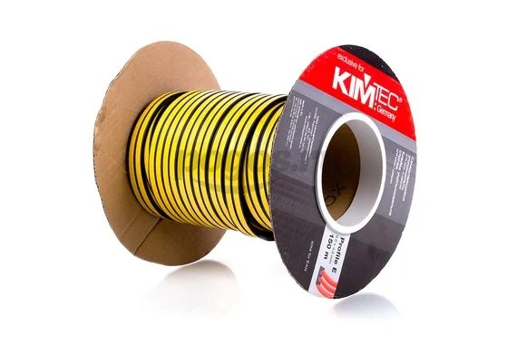 Уплотнитель, двойной профиль Е, черный, 9*4,0мм, 2*75м  KIM-TEK 