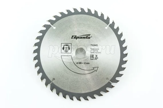 Диск пильный SPARTA по дереву 200х22мм 40 зубьев для УШМ