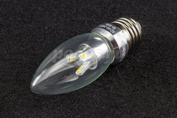 Лампа светодиодная 3Вт E27,4100К, Candle Crystal clear GAUSS