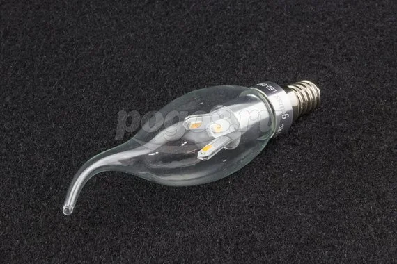 Лампа светодиодная E14 3W 2700К свеча на ветру прозрачная GAUSS