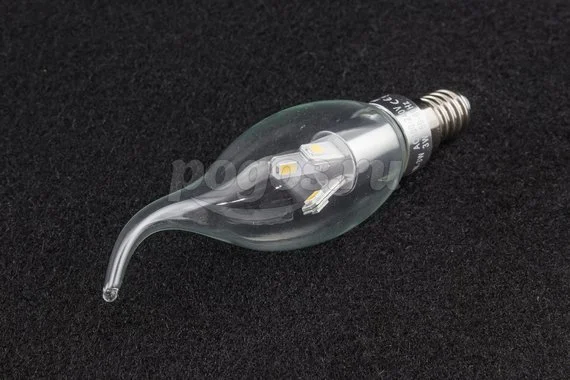 Лампа светодиодная E14 3W 4100К свеча на ветру прозрачная GAUSS