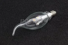 Лампа светодиодная E14 3W 4100К свеча на ветру прозрачная GAUSS