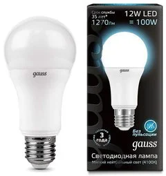 Лампа светодиодная GAUSS E27 12W 4100K