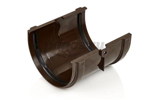 Соединитель желобов пластиковый d-120мм шоколад Standart  DOCKE
