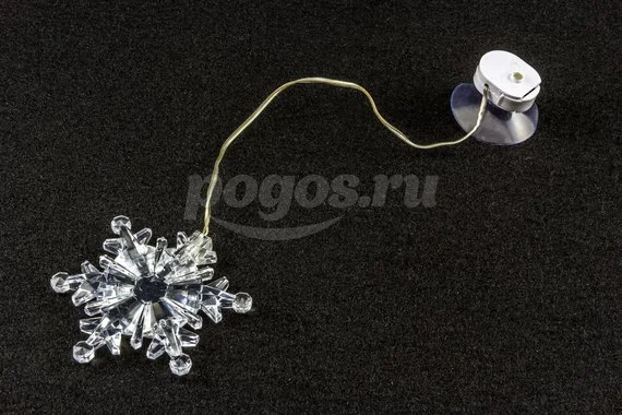 Светильник светодиодный декоративный "Снежинка" присоска на стекло