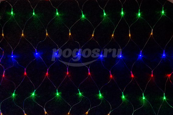 Светодиодная сетка 240LED,1.8х1.7м, 8 реж RGB КОСМОС