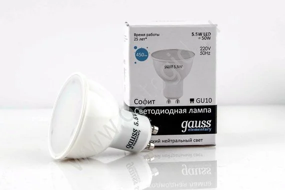Лампа светодиодная GAUSS Elementary GU10 5.5W 2700K