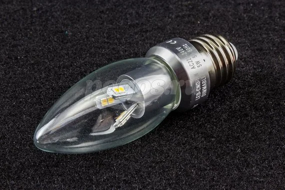Лампа светодиодная E27, 5Вт, 4100К, диммируемая, Candle Crystal clear GAUSS