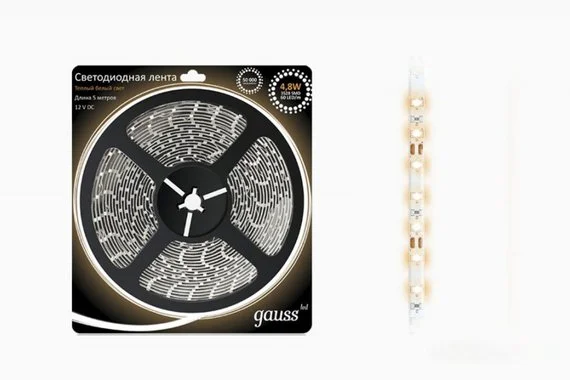 Лента светодиодная 4,8W 12V 3528/60 теплый GAUSS