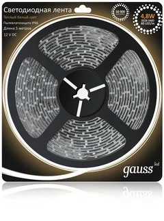 Лента светодиодная 4,8W 12V 3528/60 теплый GAUSS