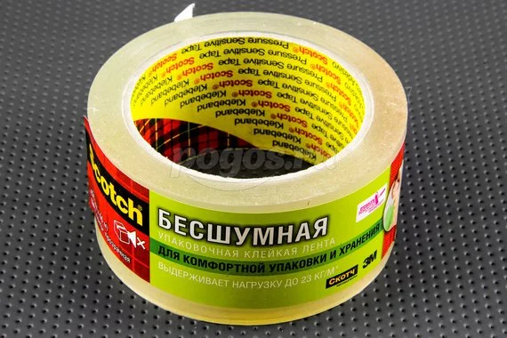 Скотч упаковочный 50мкм 50мм66м прозрачный бесшумный  SCOTCH