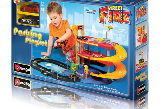 Игровой набор паркинг 3 уровня с 2-мя металлическими машинами 1:43  BBURAGO