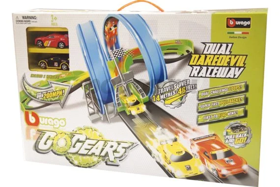 Игровой набор трасса с 2-мя треками и 2-мя инерционными машинами 1:55  BBURAGO