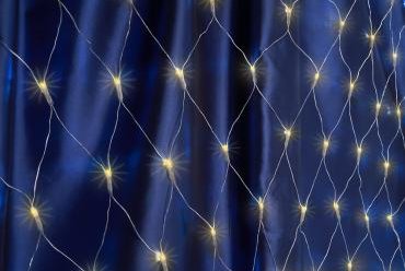 Гирлянда "Сеть" светодиодная 1,5*1,5м 160LED IP20 теплый белый  FERON