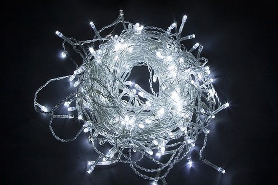 Гирлянда светодиодная "Бахрома" 5,3м*0,7м, 240LED, эффект мерцания, IP44, холодный белый  FERON