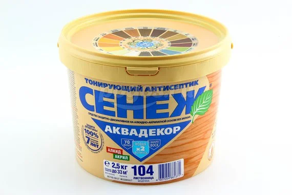 Пропитка Аквадекор 2.5кг, лиственница  СЕНЕЖ