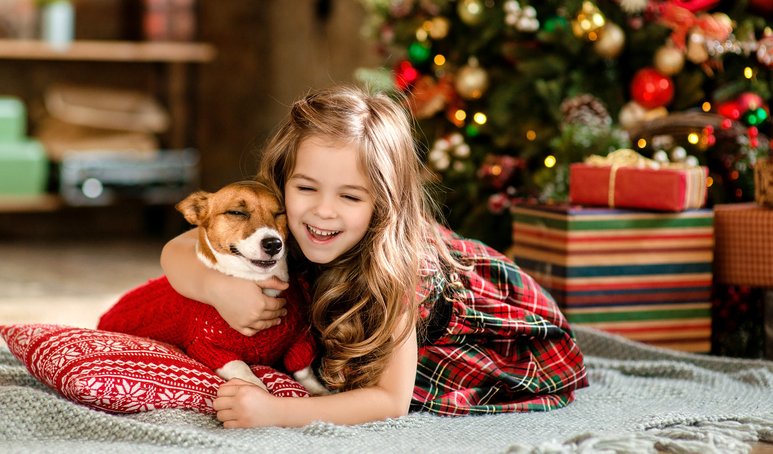 2019People___Children_Merry_girl_with_a_dog_at_the_Christmas_tree_137714_