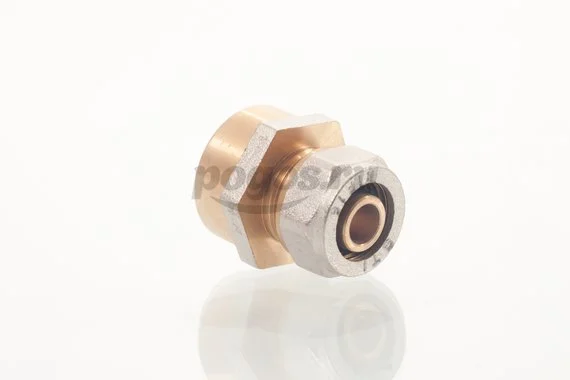 Соединитель д/мет.пл.труб, цанга (16 - F 3/4") STI