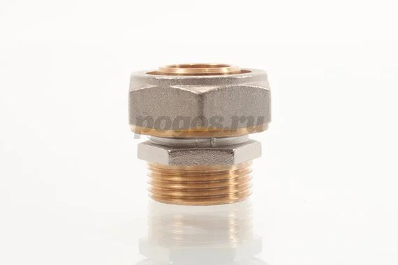 Соединитель д/мет. пл. труб, цанга 32 * M 1"  STI 