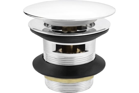 Выпуск- клапан донный 1 1/4 клик-клак с перелив хром круг MasterProf SS201  MasterProf