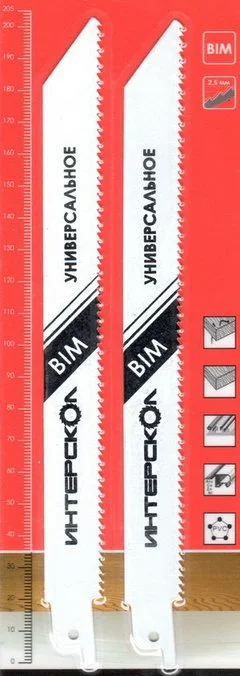 Полотно ИНТЕРСКОЛ для сабельной пилы 204мм шаг 2.5мм универсальное