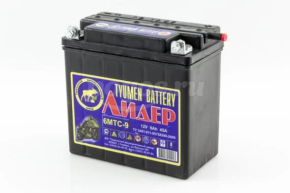 Батарея аккум.12V 9A/h 45A 6MTC-9 ПИЛОТ
