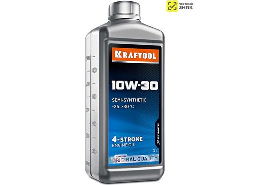 Масло для 4-х тактных двигателей полусинтетика  SAE 10W-30 1л  KRAFTOOL