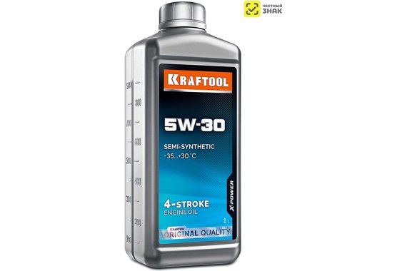 Масло для 4-х тактных двигателей полусинтетика  SAE 5W-30 1л  KRAFTOOL
