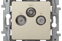 Розетка 3ая TV/R/SAT 2400мГц 2дБ слоновая кость LEGRAND