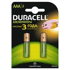 Аккумулятор NiMH AAA 1.2V 750mAh 2шт HR03  DURACELL