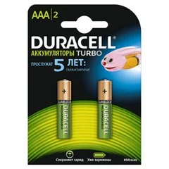 Элемент питания аккумулятор NiMH AAA 1.2V 800mAh 2шт HR03 предзаряженные DURACELL
