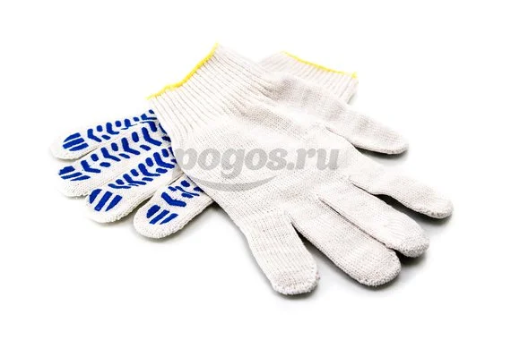 Перчатки х/б с ПВХ 5 нитей 10кл Волна